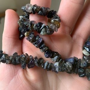 18” chipped kyanite gem stone necklace